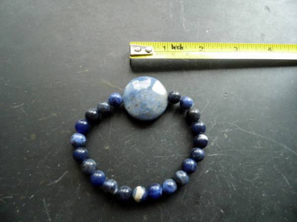 Armband,  Sodalith, blau, Dumortiet, Scheibe, Unisex, Schmuck